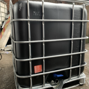 Food Grade 1500L Black IBC Tank on Steel Pallet – UN Approved